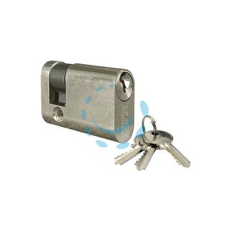 MEZZO CILINDRO INFILARE OVALE OTTONE CROMO SATINATO 2401 - mm.40 centrato (30+10) KA1