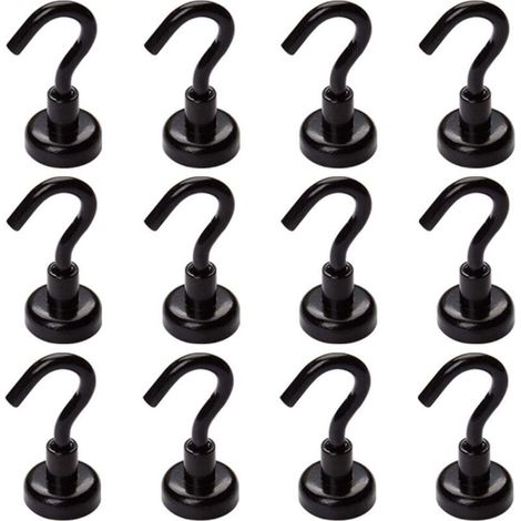 Ganci magnetici da 12 libbre, confezione da 12 ganci magnetici al neodimio (1/4)