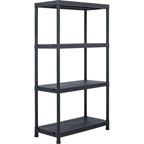 vidaXL Estantería de plástico 2 unidades 60x30x138 cm negro (1/2)