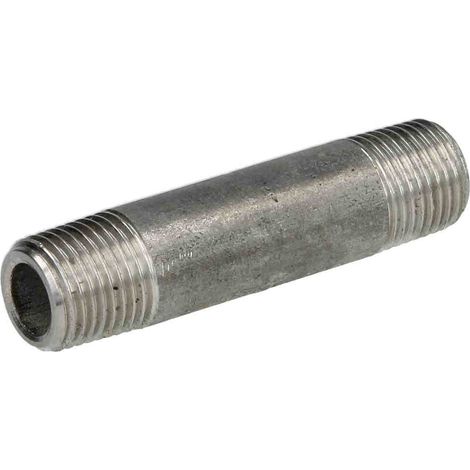 Mamelon fileté Inox à visser MM1 1/4- Lg 80 mm