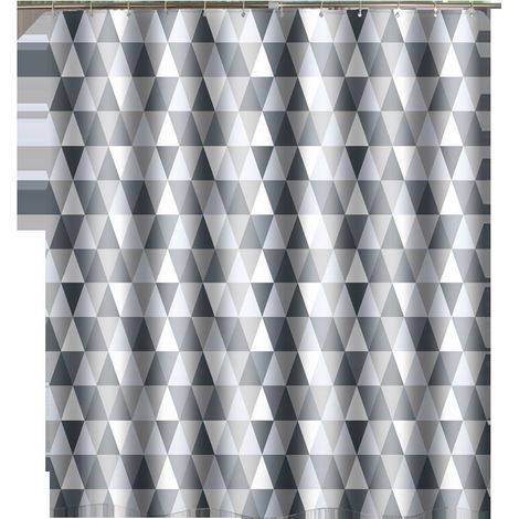 Shower curtain 200 x 220 cm (200 x 220 cm width, 220 cm height), waterproof polyester fabric anti-bacterial, anti-mold, washable