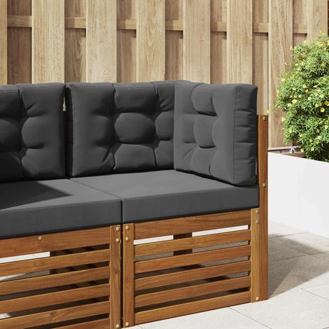 Sofakissen für draußen 3 pcs Anthrazit Polyester