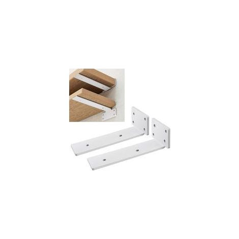 Lot de 2 supports d'étagère robustes 15cm Montage mural facile, capacité de charge 75kg, design moderne (blanc) (1/5)