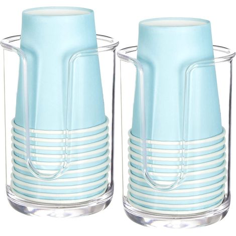 Lot de 2 distributeurs de gobelets en papier en plastique, porte-gobelets en papier en plastique (1/4)