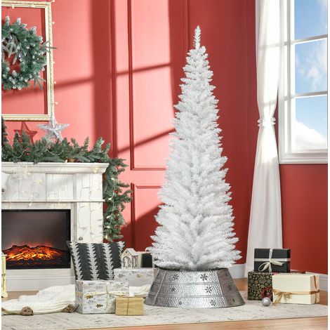Albero di Natale artificiale 180 cm bianco con 390 punte e base stabile (1/5)