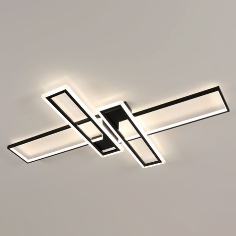 COMELY Plafonnier LED, Luminaire Plafonnier 4500K, Lampe de Plafond LED Moderne , Applicable à Salon, Cuisine, Chambre, Balcon, Couloir (Noir, 120806 cm) (1/5)