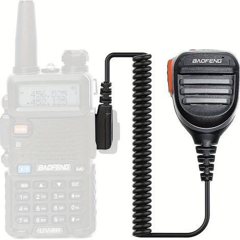 1 haut-parleur d'épaule Baofeng 5R PTT, microphone portable pour radio bidirectionnelle (1/5)