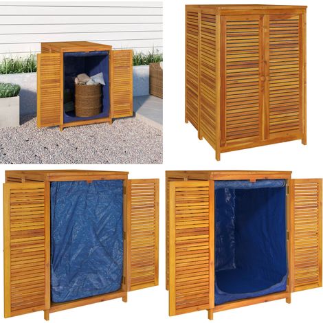 Contenitore da Giardino 70x87x104cm in Legno Massello di Acacia - Contenitore in legno - Contenitore da esterno