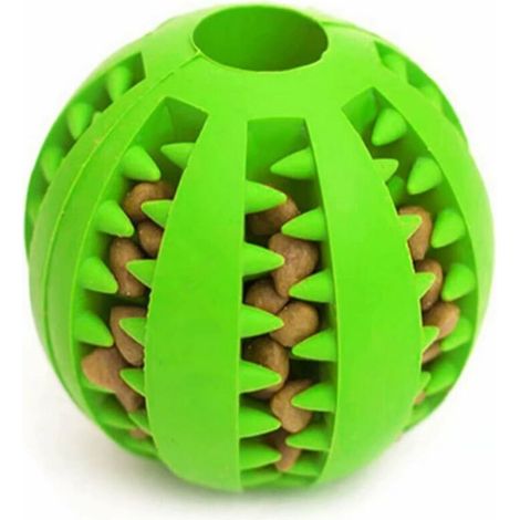 Jouet Chien Balles,Chien Balle À Mâcher en Caoutchouc Nettoyer Les Dents Non Toxique Résistant Aux Morsures Jouet,Balle de Jouet Interactive d'entraînement IQ Puzzle pour Petit Moyen Chien (1/5)