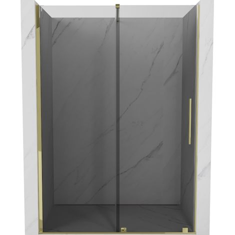 Mexen Velar porte de douche coulissante 130 cm, graphite, doré - 871-130-000-41-50