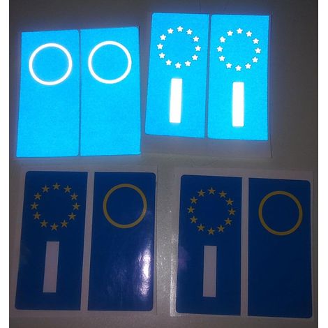 Adesivi per targa italiana kit da 4 pezzi rifrangenti ultra resistente