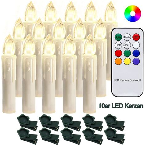 Lot de 40 bougies de Noël LED Hengda avec télécommande, bougies RGB, guirlandes lumineuses, bougies pour sapin de Noël, bougies LED sans fil pour Noël (1/5)