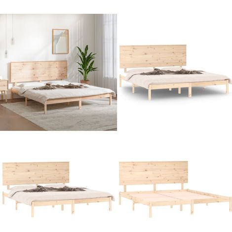 Cadre de lit sans matelas 150x200 cm bois massif - Cadre de lit bois - Lit cadre 150x200 cm (1/5)