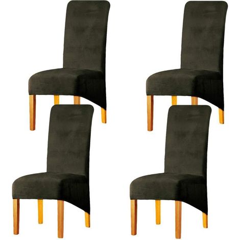 Samt Stuhlhussen 4er Set, abnehmbar, waschbar, dehnbar, für Esszimmerstühle (1/5)