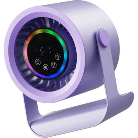 Ventilateur de bureau portable sans fil, moteur brushless silencieux, 3 vitesses réglables, rechargeable USB, orientable et suspendu, design compact en plastique léger pour intérieur et extérieur (1/5)