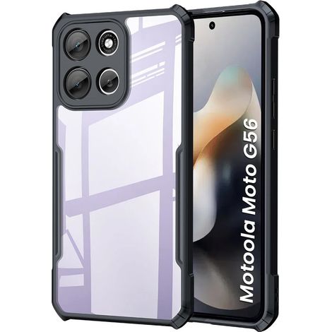 Funda para Motorola Moto G56 5G, híbrida anticaída, negra (1/5)