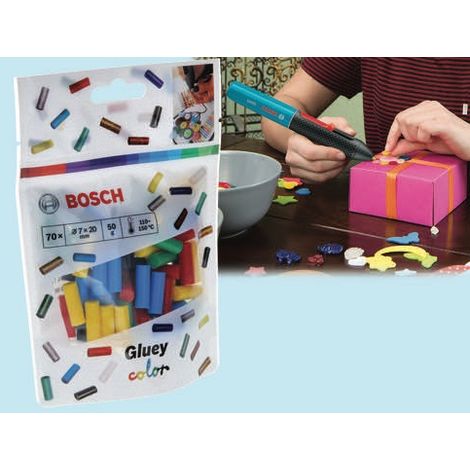 Bosch 2608002005 Mini Sticks 70tlg. (Colle Stick colorata, accessori per colla penna gluey) (1/5)