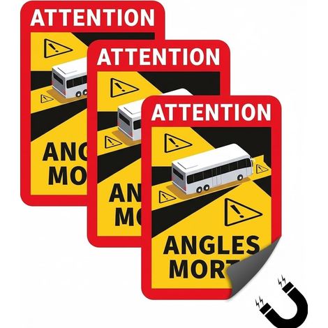 3-Piece Magnetic Blind Spot Stickers for Trucks, Official Truck Blind Spot Stickers 25x17cm, with UV Protection, for Buses and Caravans (1/5)