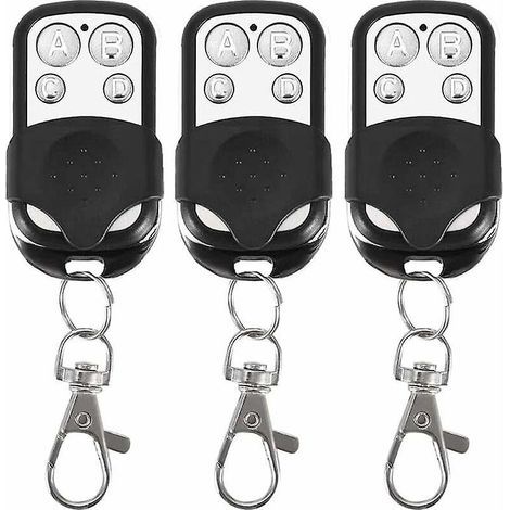 Set di 3 telecomandi universali per cancelli automatici, frequenza 433,92 MHz, codice fisso, 4 pulsanti per controllare fino a 4 cancelli. (1/5)