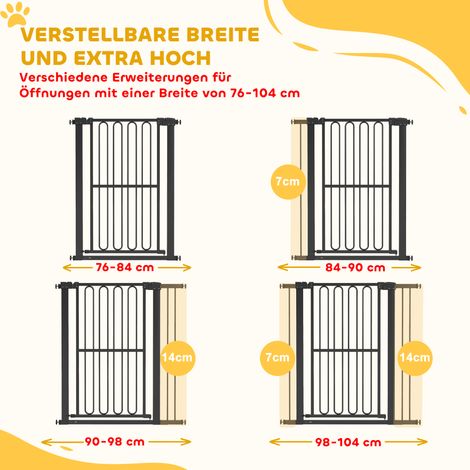 Barrière de sécurité pour chien extensible 76-104 cm, barrière sans perçage pour escalier, porte bébé animaux.