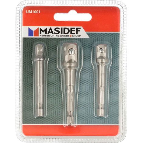 Adattatori da 50 mm. con attacco 1/4” per 1/4” 3/8” 1/2” 3 pz. (1/4)
