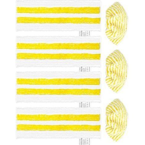 FENOPLASTICA7 Accessoires Applicable à pour Kärcher SC2 SC3 SC4 SC5 Lavettes Lingettes Nettoyeur Vapeur EasyFix - 4 Pcs Serpillières pour Karcher et 2 Bonnettes pour Buse à Main (1/5)