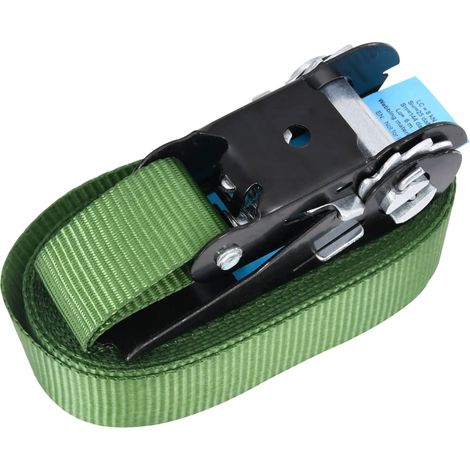 Juego de 4 correas de amarre con trinquete transporte almacenamiento correas de remolque correas de apriete fijación del coche de la motocicleta 800 da n 6 m verde 020003548