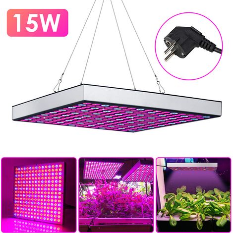 Randaco Pflanzenlampe 15W LED Grow Light Pflanzenlicht 225 LEDs Rot Blau Licht Grow Lampe Vollspektrum Pflanzenleuchte für Zimmerpflanzen und Blumen Garten- & Gewächshaus-Zubehör