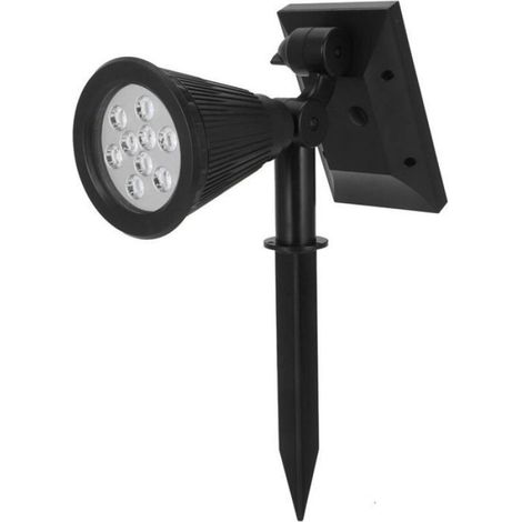 Projecteur Solaire - IP65 - 9 LED - Panneau 5,5 V 1,6 W - Batterie Li-Po 3,7 V 2000 mAh - Pour Jardin Pelouse Garage Paysage - 1 Pièce (1/4)