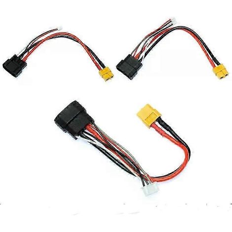 Câble adaptateur de charge pour batterie lithium 2S/3S/4S, connecteur XT60 femelle vers TRX Traxxas ID mâle, câble de charge équilibré 14 AWG 150 mm (1/5)