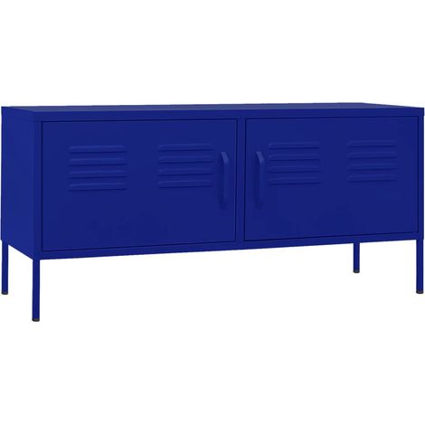Mobile TV multimediale scaffale per televisione televisore buffet sala da pranzo soggiorno camera da letto blu navy 105 x 35 x 50 cm Acciaio blu 020027686