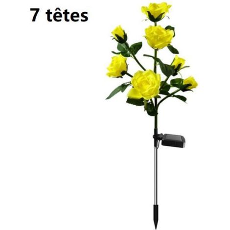 Lampe solaire LED 7 têtes, en forme de fleur, luminaire décoratif de paysage, idéal pour un jardin, une pelouse ou une maison (1/3)