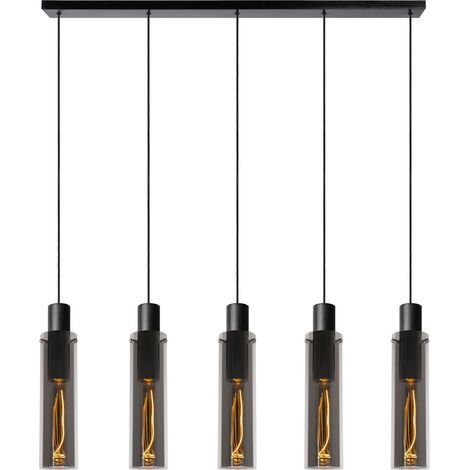 Lampe suspendue à 5 lumières Orlando Verre fumé - 74404/05/65 (1/3)