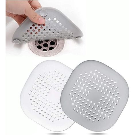 2Pcs Protection de Drain de Silicone, Filtre Evier de Cuisine avec Ventouse, Filtre de Couverture de Drain de Baignoire, Filtre D'éVier de Cuisine Et Salle de Bain. (1/5)