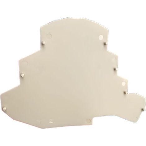 Plaque d'extrémité beige pour borne trois étages + terre PFT3E - IMO