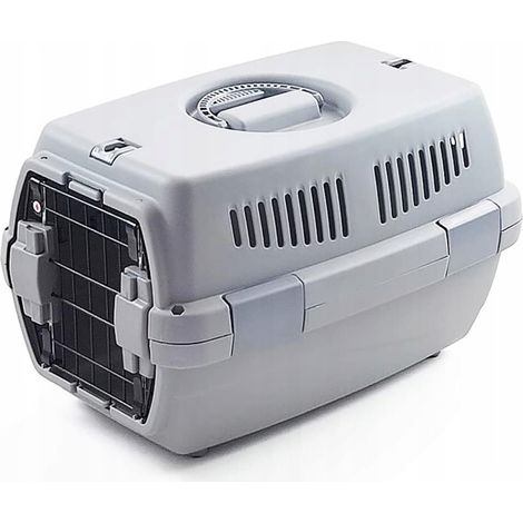 Transportbox für Hund, Katze, Kaninchen, Käfig, Stiftebox, groß, grau, XXL, Luxus