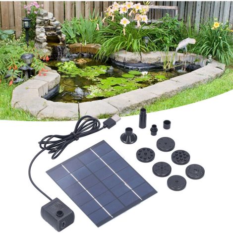 2-W-Solar-Springbrunnenpumpen-Set für Gartenteiche mit 4 Düsen, IP65-Schutzart, polykristallin, 120 l/h (1/5)
