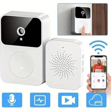 KLVGTIFS PU - Visiophone sans fil, Sonnette de Porte de Sécurité Intelligente et Rechargeable Wi-Fi,Audio bidirectionnel, vision nocturne (1/5)