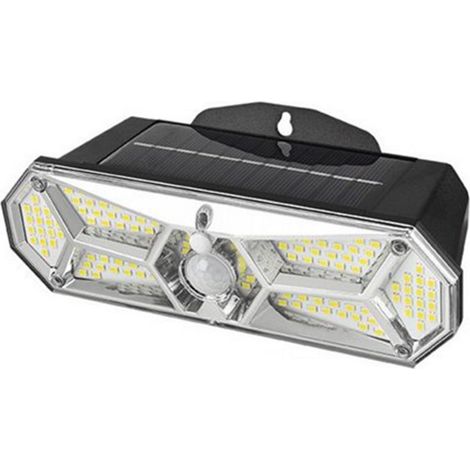 Lampe murale solaire à détecteur de mouvement avec 126 LED, éclairage extérieur solaire de sécurité pour terrasse, jardin, garage ou porte d'entrée. (1/5)