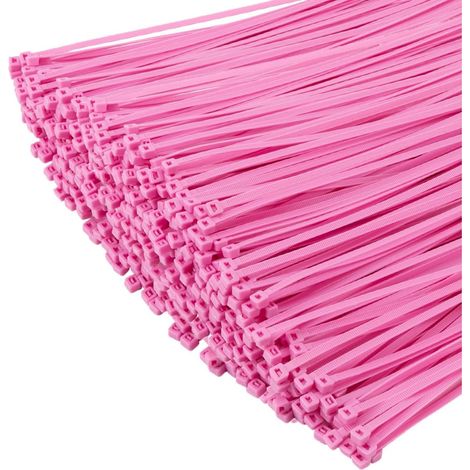 Kabelbinder 1000 Stück Selbstsichernd Zugfestigkeit 200mm x 4.8mm Rosa (1/5)