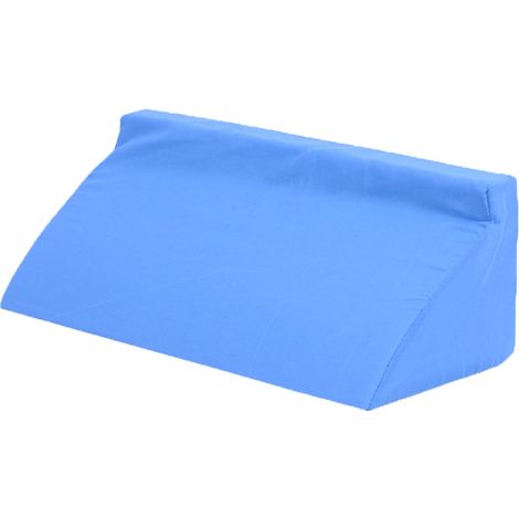 Oreiller triangulaire bleu en mousse à glissière cachée, lavable et amovible, soutien lombaire pour le sommeil, 50x25x15cm (19.7x9.8x5.9in) (1/5)
