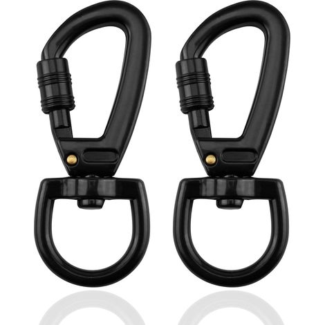 2 Pièces Mousqueton Laisse Chien, Mousquetons Robustes en Alliage de Zinc avec Articulation Pivotante à 360 Degrés, Mousquetons Pivotants pour Chiens, pour Laisse de Chien, Alpinisme et Porte-Clés (1/5)