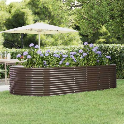 vidaXL Jardinera acero galvanizado marrón 291x140x68 cm (1/5)