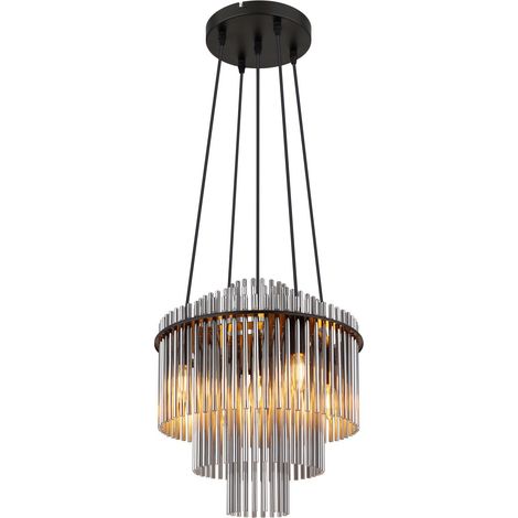 Globo - lámpara colgante - GORLEY - negro - vidrio - Ø 40cm - E14