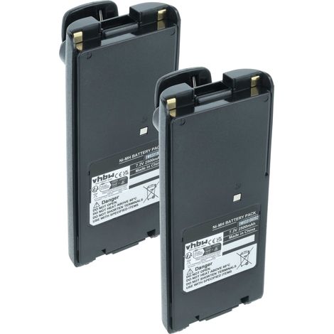 vhbw 2x Batterie remplacement pour Icom BP-211, BP-211N, BP-222N, BP-222 pour radio talkie-walkie (2500mAh, 7,2V, NiMH) - avec clip de ceinture (1/4)