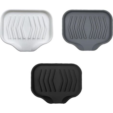 3 Pièces Porte Savon Salle de Bain, Silicone Porte Savon Cuisine, Antidérapant Porte-Savon, avec Bonde, pour Salle de Bain, Cuisine, Comptoir, Salle de Douche (1/5)