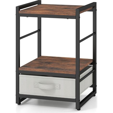 Comodino con cassetto in tessuto e vano portaoggetti aperto tavolino comodino 88306010 88306010 88306010 88306010 88306010 88306010 88306010 88306010 88306010 88306010 88306010 88306010