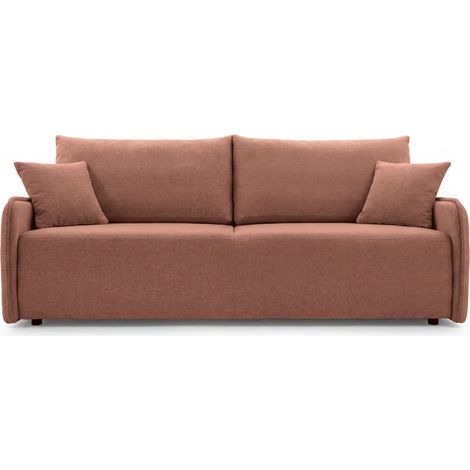 SACHA - Canapé droit tissu chiné 2 places Terracotta (1/5)