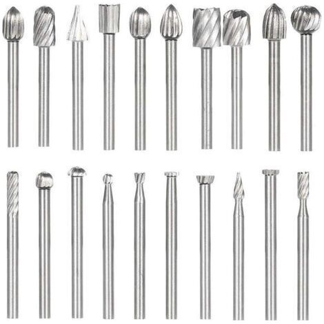 20PCS HSS Rotary Cutting Burr Rotary Cutters Milling Burr Cutter Tools Wood Stone Metal Carving (1/3)