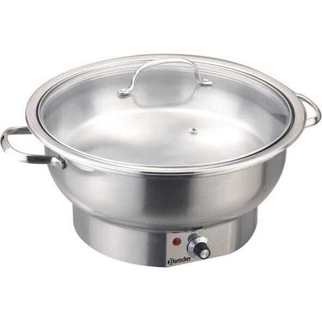 Bartscher Chafing Dish Électrique Rond Argenté 3,8 L